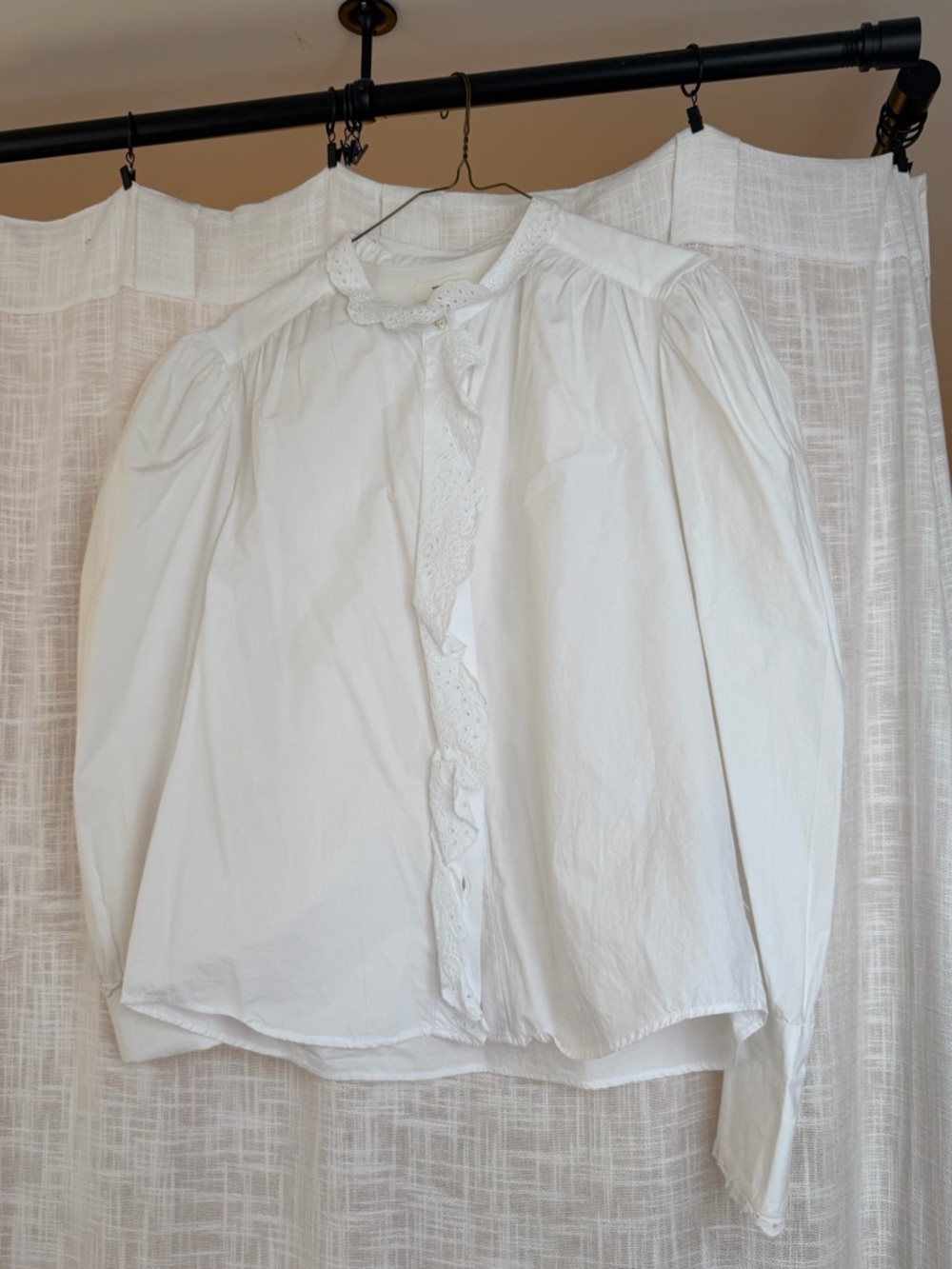Isabel Marant ETOILE Eyelet Embroidery Button Down Blouse size L